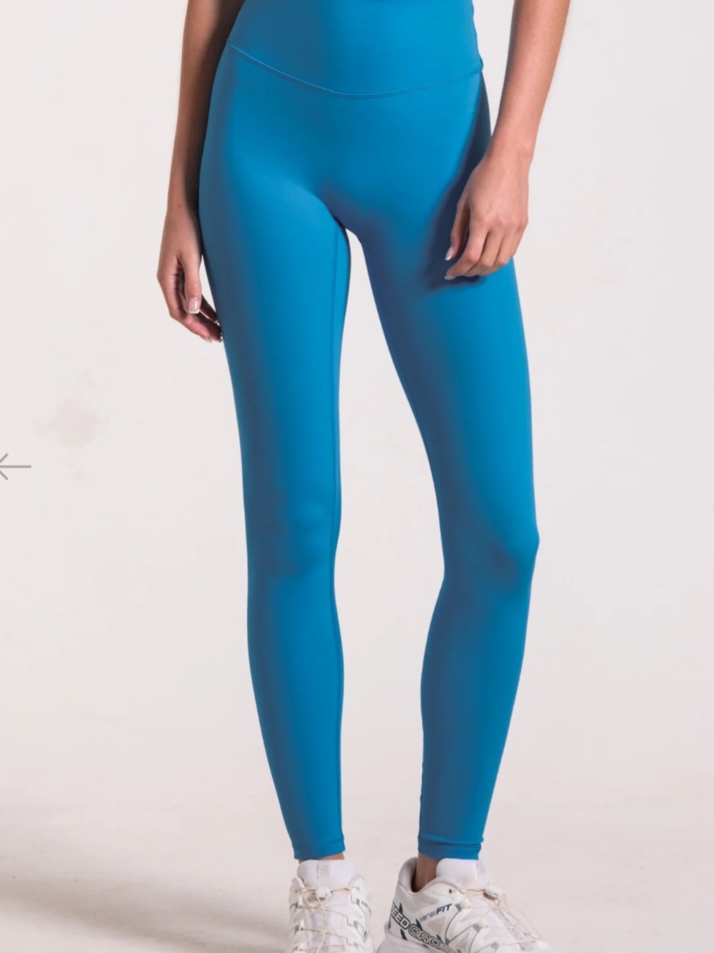 Form by Sami Clark High Waist Leggings Waves Aqua Blue Full Length S NWOT